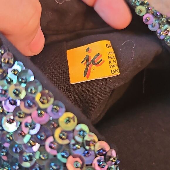 Vintage 1980s JC Statement Beret With Iridiscent Sequins - Picture 5 of 6